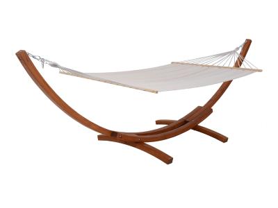 Deko Living Outdoor Wooden Frame Hammock with White Upholstery - COP20208WHT