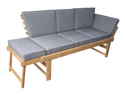 Deko Living Convertable Acacia Wood Bench with Center Table & Armrests - COP20209