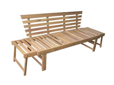 Deko Living Convertable Acacia Wood Bench with Center Table & Armrests - COP20209