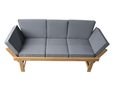 Deko Living Convertable Acacia Wood Bench with Center Table & Armrests - COP20209