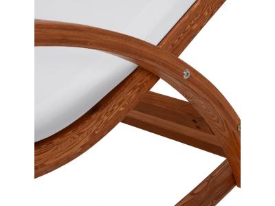 Deko Living Outdoor Rocking Wooden Frame Lounge Chair with White Upholstery - COP20206WHT