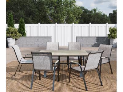 Deko Living 7 Piece Brown Outdoor Dining Chairs and Table Set - COP30702BWN