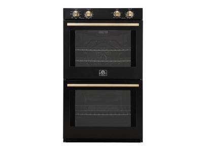 30" Forno Vomero 10 Cu. Ft. Double Wall Oven in Black - FBOEL1324-30BLK