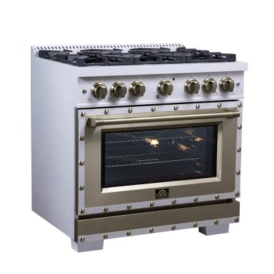 36" Forno 5.2 Cu. Ft. Valente Dual Fuel Range - FFSGS6199-36CPWHT