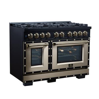 48" Forno Valente 6.7 Cu. Ft. Dual Fuel Range with 8 Sealed Burners - FFSGS6199-48CPBLK