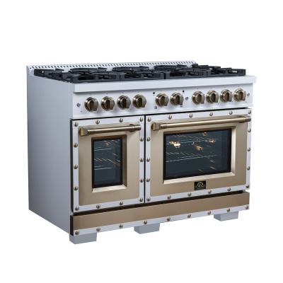 48" Forno Valente Dual Fuel Range with 8 Sealed Burners - FFSGS6199-48CPWHT
