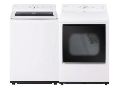 27" LG 5.8 Cu. Ft. Top Load Washer and 7.3 Cu. Ft. Front Load Dryer - WT8200CW-DLE8200W
