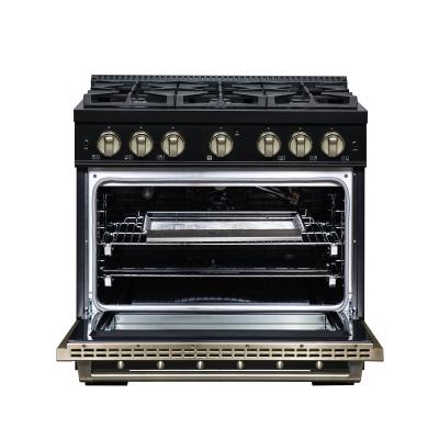 36" Forno 5.2 Cu. Ft. Valente Gas Range with 6 Sealed Burners - FFSGS6299-36CPBLK