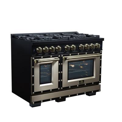 48" Forno 6.7 Cu. Ft. Valente Gas Range with 8 Sealed Burners - FFSGS6299-48CPBLK