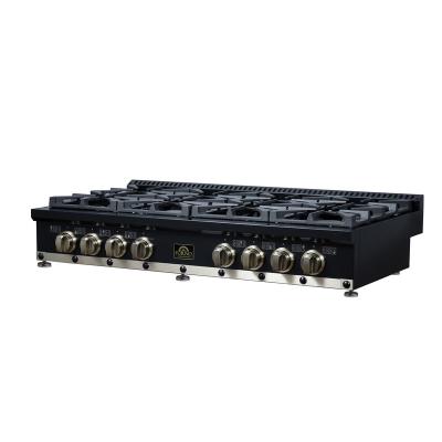 48" Forno Valente Gas Cooktop with 8 Sealed Burners - FCTGS5799-48CPBLK