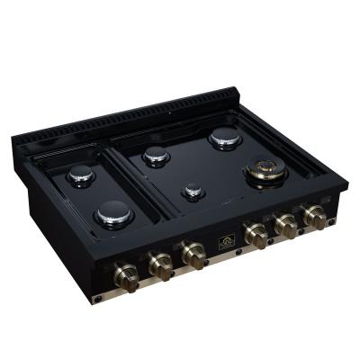 36" Forno Valente Gas Cooktop with 6 Sealed Burners - FCTGS5799-36CPBLK