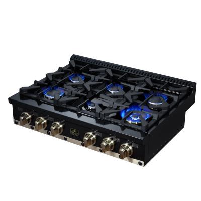 36" Forno Valente Gas Cooktop with 6 Sealed Burners - FCTGS5799-36CPBLK