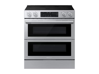 Samsung 6.3 Cu. Ft. Electric Slide-In Range with 90H Flex Duo True Convection Air Fry Max and Illuminated Precision Knobs - NSE90H63DRAC