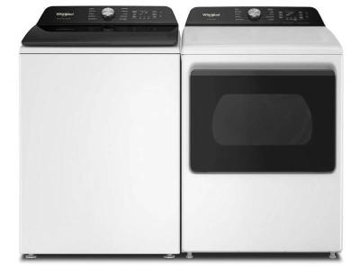 27" Whirlpool Top Load Washer & Smart Electric Dryer - WTW8507TW-YWED8509TW