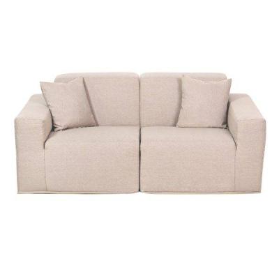 Deko Living 2 Place Seating Beige Compressed Foam Sectional Sofa - CIF50217SET