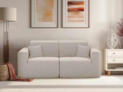 Deko Living 2 Place Seating Beige Compressed Foam Sectional Sofa - CIF50217SET