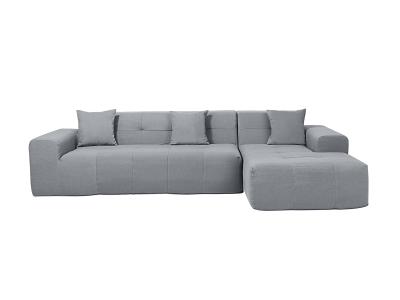 Deko Living 4 Piece Gray Outdoor Compressed Foam Sectional Sofa Lounger and Table Set - COP30018
