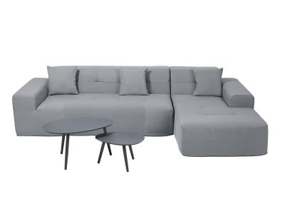 Deko Living 4 Piece Gray Outdoor Compressed Foam Sectional Sofa Lounger and Table Set - COP30018