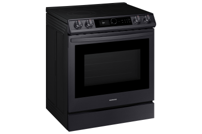 30" Samsung  6.3 Cu. Ft. Electric Range With True Convection And Air Fry In Black Stainless Steel - NE63T8711SG