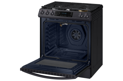 30" Samsung 6.0 Cu. Ft. Gas Range With True Convection And Air Fry in Black Stainless Steel - NX60T8511SG