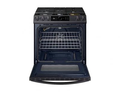 30" Samsung 6.0 Cu. Ft. Gas Range With True Convection And Air Fry In Black Stainless Steel - NX60T8711SG