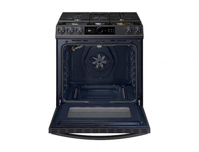 30" Samsung 6.0 Cu. Ft. Gas Range With True Convection And Air Fry In Black Stainless Steel - NX60T8711SG
