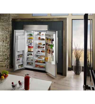 48" KitchenAid 29.5 Cu. Ft. Built-In Side by Side Refrigerator - KBSD618ESS