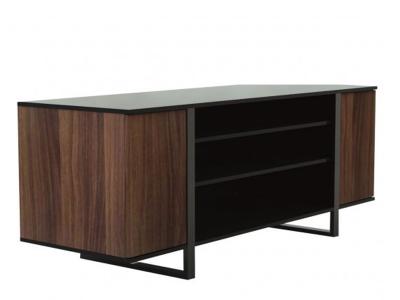 Sonora S24 Series Greenwich Style Credenza stand BLACK/WALNUT - S24V63F-N