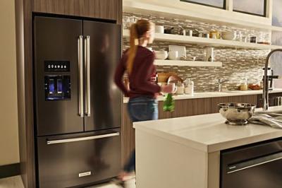 36" KitchenAid 26.8 Cu. Ft. Standard Depth French Door Refrigerator With Exterior Ice - KRFF507HBS