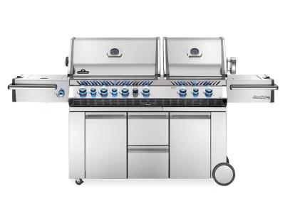 94" Napoleon Prestige PRO 825 Natural Gas Grill With Power Side Burner, Infrared Rear And Bottom Burners -PRO825RSIBNSS-3