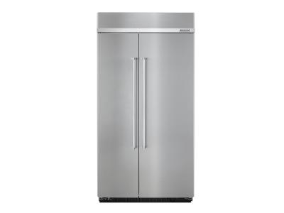 42" KitchenAid 25.5 Cu. Ft. Built-In Side by Side Refrigerator - KBSN602ESS