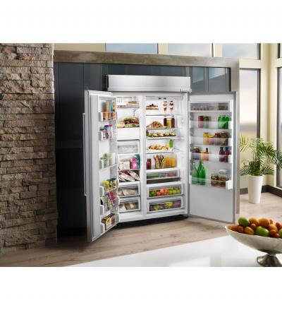 48" KitchenAid 30.0 Cu. Ft. Built-In Side by Side Refrigerator With PrintShield Finish - KBSN608EBS