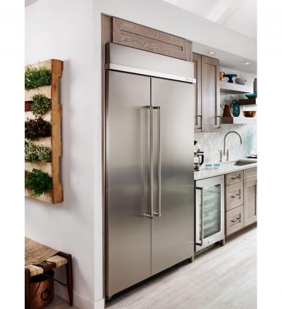 48" KitchenAid 30.0 Cu. Ft. Built-In Side by Side Refrigerator With PrintShield Finish - KBSN608EBS