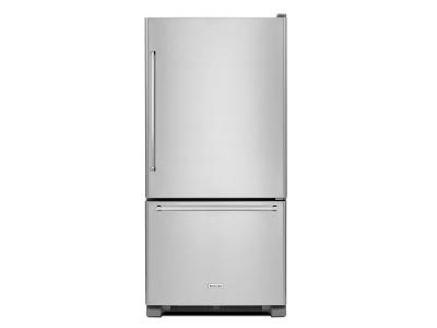 33" KitchenAid 22 Cu. Ft. Full Depth Non Dispense Bottom Mount Refrigerator - KRBR102ESS