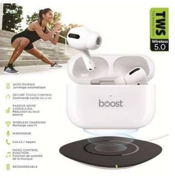 Boost 5.0 Wireless Earphones with Microphone - TWSB500