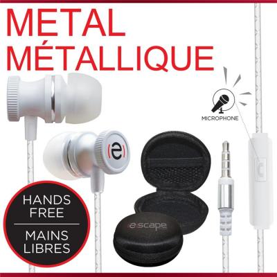 Escape Hands-free Earphones With Microphone In White - EHP885
