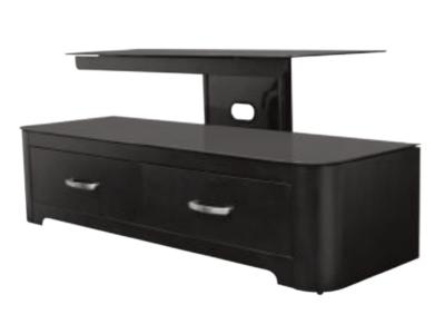 Sonora Flat Panel TV Stand With Wood And Glass In Black - S69P50N