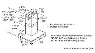 30" Bosch 500 Series Box Canopy Chimney Hood Stainless Steel - HCB50651UC