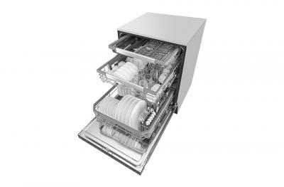 24" LG Top Control Dishwasher with QuadWash and Height Adjustable 3rd Rack -LDP6797BD