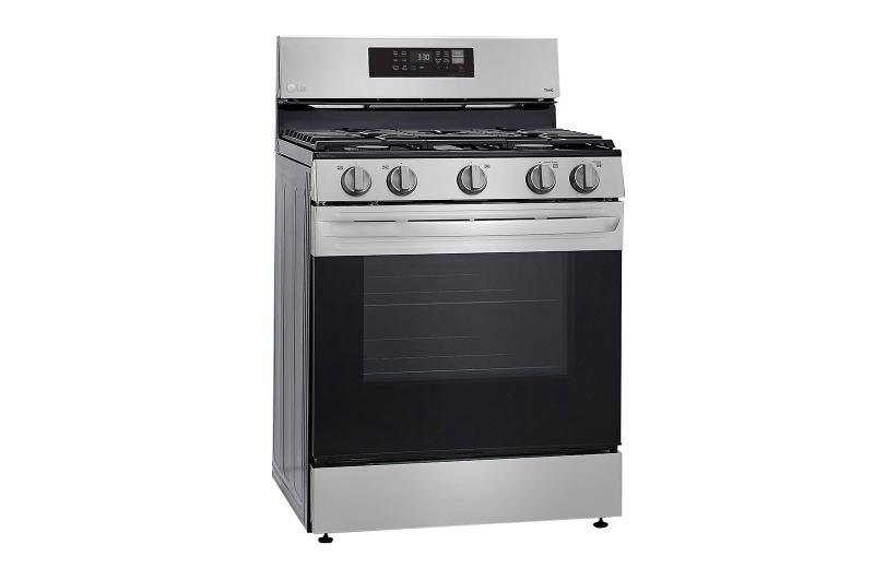 LG 5.8-cu ft GAS Convection Smart Range with Air Fry, Black Stainless Steel