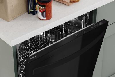 24" Whirlpool Large Capacity Dishwasher With Tall Top Rack In Black - WDT740SALB