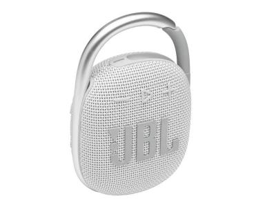 JBL Clip 4 Waterproof Portable Bluetooth Speaker  in White - JBLCLIP4WHTAM