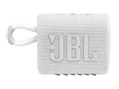 JBL Go 3 Waterproof Portable Bluetooth Speaker in White - JBLGO3WHTAM