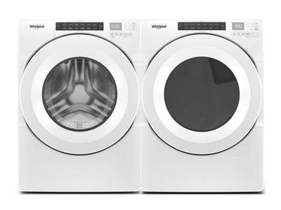 27" Whirlpool 5.0 Cu. Ft I.E.C. Closet Depth Front Load Washer And 7.4 Cu. Ft. Front Load Heat Pump Dryer - WFW560CHW-YWHD560CHW