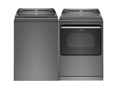 27" Whirlpool 6.1 Cu. Ft. Smart Top Load Washer And 7.4 Cu. Ft. Smart Top Load Gas Dryer - WTW7120HC-WGD7120HC