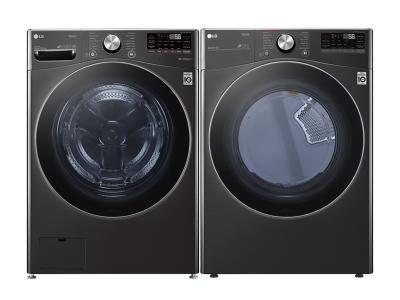 27" LG 5.2 Cu. Ft. Capacity AI Front Load Washer and 7.4 Cu. Ft. Gas Dryer - WM4100HBA-DLGX4201B