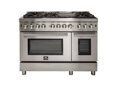 48" Forno Gas Range with 240V Electric Oven Dual Fuel Free-Standing Pro-Style Range - FFSGS6188-48
