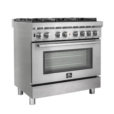 36" Forno Gas Range with Electric Oven Dual Fuel Free-Standing Pro-Style Range - FFSGS6188-36