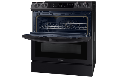 30" Samsung 6.3 Cu. Ft. Electric Range With Flex Duo And Air Fry In Black Stainless Steel - NE63T8751SG/AC