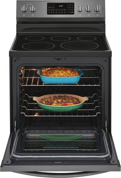 30" Frigidaire Gallery 5.7 Cu. Ft. Freestanding Electric Range With Air Fry In Black Stainless Steel - GCRE306CAD